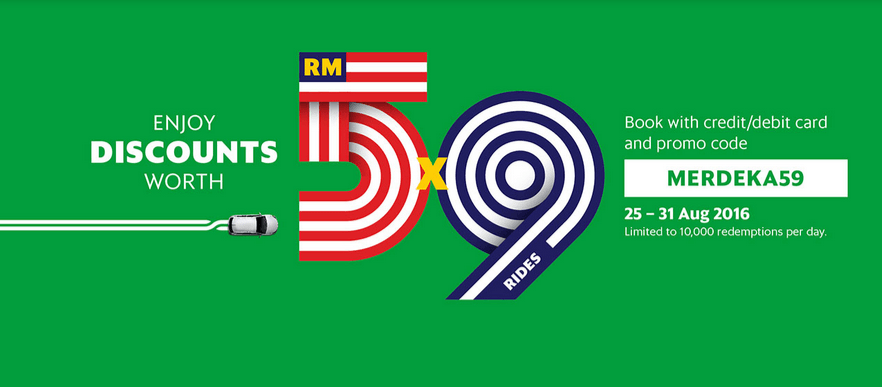 Grab Malaysia is Celebrating Merdeka59 with 9 Free RM5 Rides